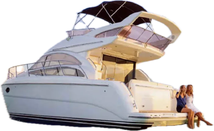 A flybridge cruiser, representing marine F&I products
