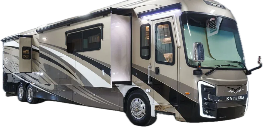 A Class A motorhome, representing RV F&I products